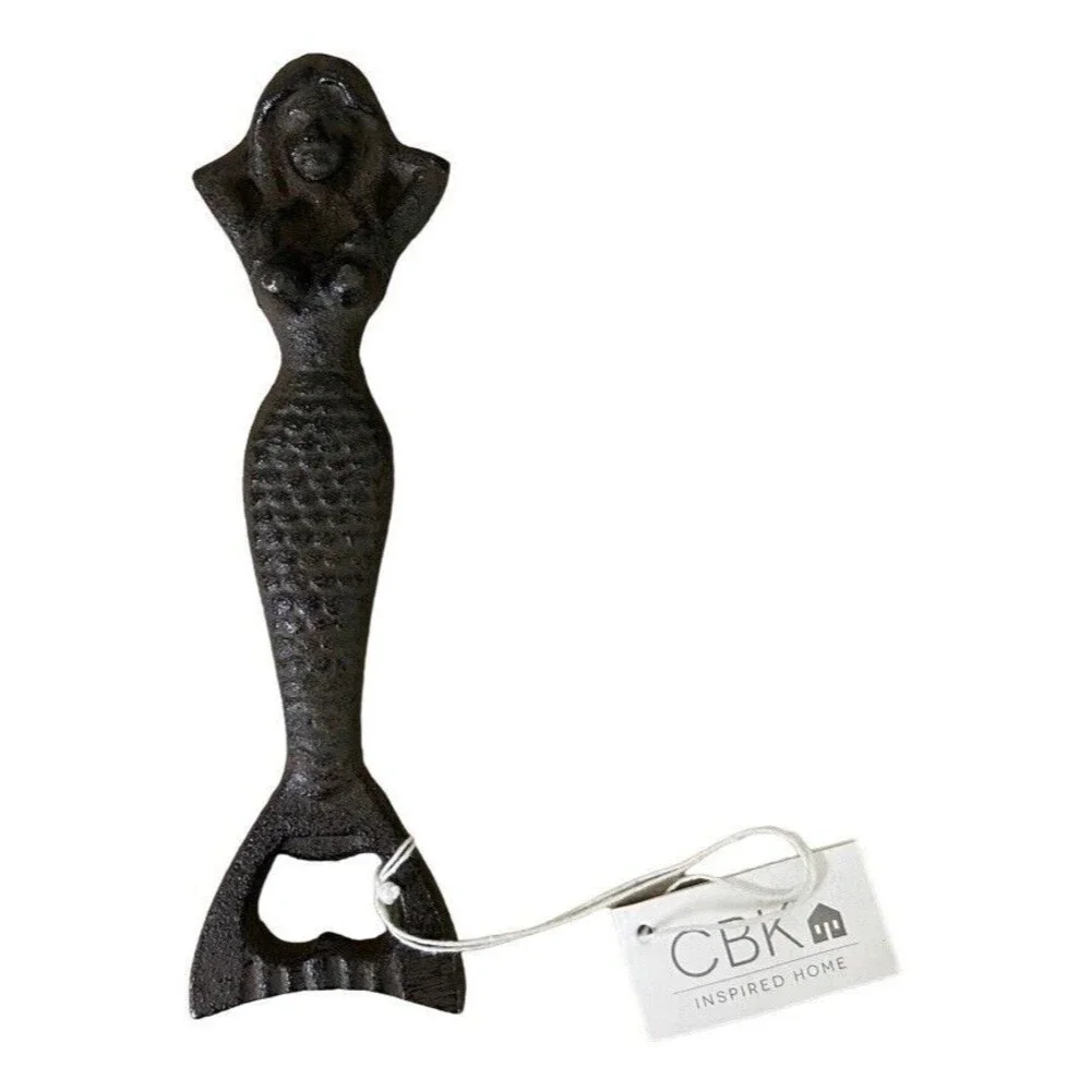 CBK Cast Iron Brown Mermaid Bottle Opener NWT Coastal Beach Bar